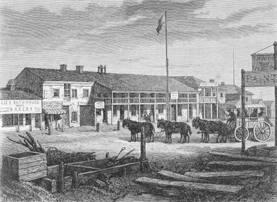 Main Street of Salt Lake City, in the 1860s, Utah, from 